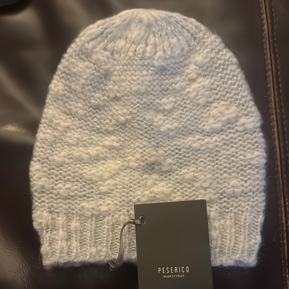 Peserico Wool, alpaca and lurex beanie
